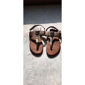 Michael Kors Size Big Girls Size 5 Sandals Tan & Gold Bentley 2